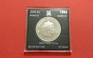 Ruotsi 200 Kronor 1993, kuningatar Silvia, 900 hopeaa