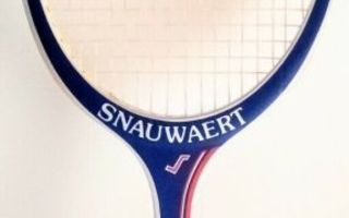 Snauwaert wooden tennis racquet with Gerulaitis autograph