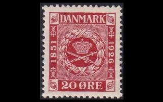 Tanska 154 ** Postimerkinjuhlavuosi 20 öre (1926)