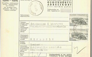 1947 30mk postiauto pari pakettikortti