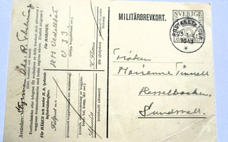 1943 Ruotsi mlitärbrevkort