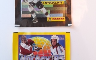 Jääkiekko kuvapussit MM-95 Hockey ja NHL 1990-1991 Panini