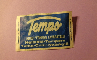 TT-etiketti Tempo - koko perheen tavaratalo