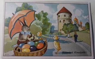Kivit: Puputäti myy munia, tiput ihmettelevät, eestil. 1934