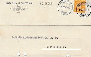 Postikortti, Liikekortti, Turku 9, leimattu  30.8.1944, Lue