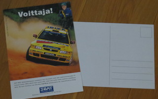 1997 SEAT Ibiza postikortti - Harri Rovanperä - ralli rally