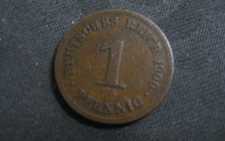Saksa    1 Pfennig  1900  A  KM # 10  Pronssi