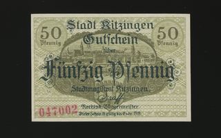 Saksa Notgeld 50 Pfennig, Kitzingen 1918