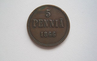 5 PENNIÄ 1866.  1104