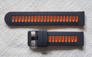 22mm Silikoni urheiluranneke musta/oranssi