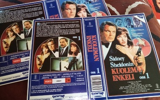 VHS kansipaperi 2 kpl Sidney Sheldon Kuoleman enkeli 1-2
