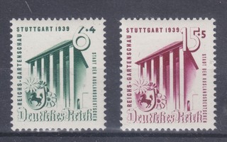 Saksa reich 1939 Mi 683-4 postituoreena.
