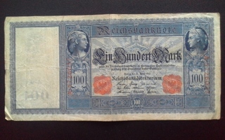 Saksa 100 Mark Reichsbanknote 1910 seteli (127)