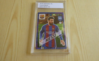Messi FC Barcelona jalkapallokortti kotelossa
