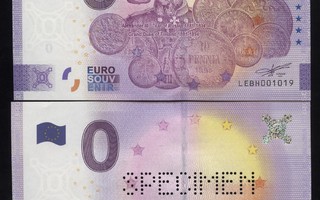 Suomi 0 euron setelit SPECIMEN ja Aleksanteri III