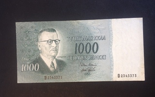 Suomi  . 1000 markkaa  vuosi 1955   Katso kuvaus.