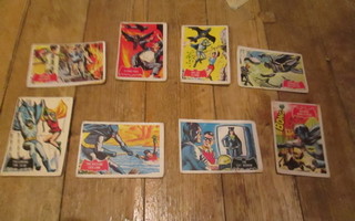 Batman punaviitta keräilykortteja   8 kpl erilaista