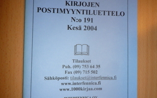 Kirjojen postimyyntiluettelo N:o 191 Kesä 2004