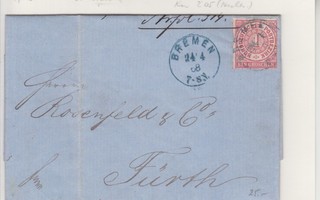 Saksa Reich Pohjoissaksa 1868 kirje