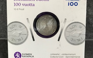 Itsenäinen Suomi 100 vuotta juhlaraha hopea 10 €