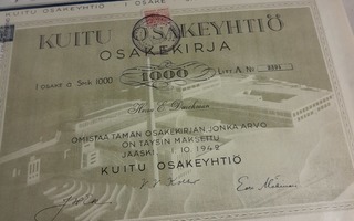 kuitu osakeyhtiö osakekirja