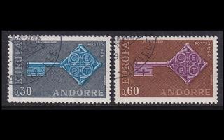 Andorra Fr 208-9 o Europa (1968)