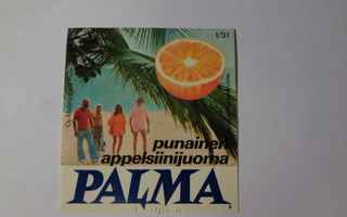 Etiketti - Palma punainen appelsiinijuoma, Oy Mallasjuoma