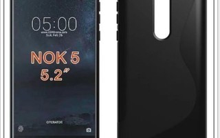 Nokia 5 - Musta geeli-suojakuori & suojakalvo #23401