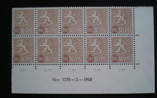 Nro10lo M63 Leijona 0,01 mk - 1370-2-1968 - LaPe 4 €