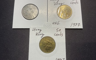 Kolme erilaista Hong Kong 50 cents