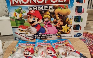 Super Mario monopoly Gamer plus muutama figuri