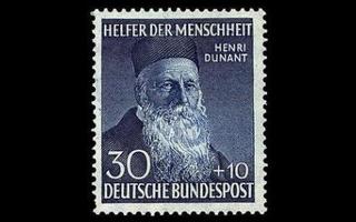 Saksa 159 ** Henri Dunant 30+10 Pf (1952)