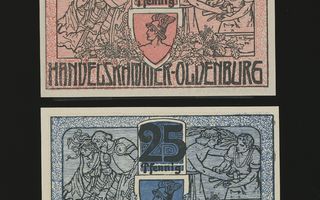 Saksa Notgeld 10, 25 Pfg, Oldenburg 1918