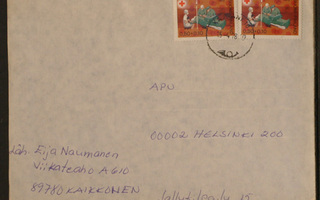 # 19570 # Kirje Kajaani -> Helsinki - PR-72 0,50+0,10mk pari