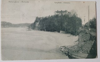 Helsinki, Eläintarha ja junarata, kallioleikkaus, silta,1911