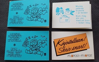 Neljä Suomen leijonapostimerkin postimerkkivihkoa