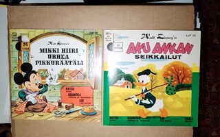 Disney satulevyt 2kpl, LLP-111(Mikki) ja LLP-112 (Aku)