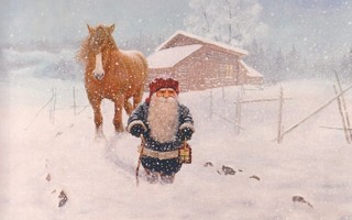 Jan Bergerlind: Tonttu ja hevonen lumisateessa