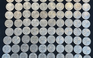 100 x 50 penniä 1916 hopeaa