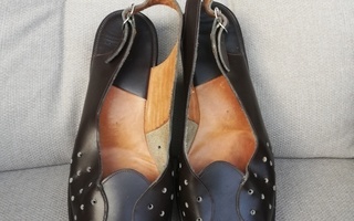 70- luvun Nahka Sandaalit, tummanruskeat, koko: 39