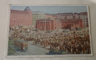 Helsinki, Hakaniemen tori, halli, raitiovaunu,  ei p.