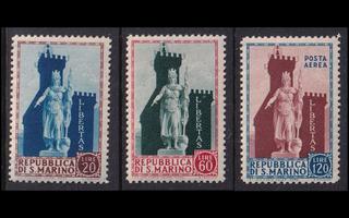 San Marino 523-5 ** Vapauden jumalatar (1954)