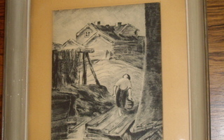Kaarlo Hilden VEDEN KANTO  grafiikka v.1946