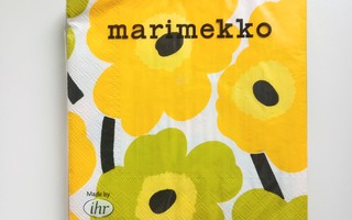 Marimekko  Unikko servetti 33 x 33 cm keltainen/lime 20 kpl.
