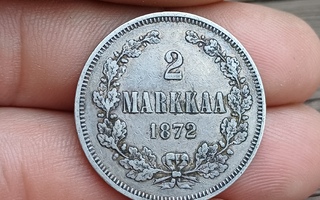 2 Markkaa 1872 hopeaa.