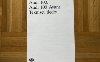 Esite Audi 100 C3 & Audi 100 C3 Avant Tekniset tiedot 1987