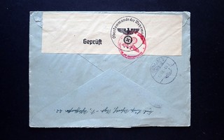 kirjekuori Saksan sotasensuurileimat + liuska 1940