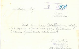 Piikkiö Rakennustyöliike J. A. Leppänen kirjelomake 1941