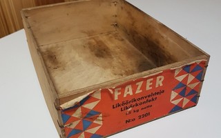 Vintage Fazer liköörikonvehti No 2201vanerilaatikko