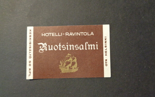 TT-etiketti Hotelli-Ravintola Ruotsinsalmi